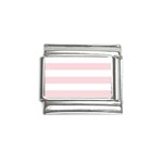 Horizontal Stripes - White and Pale Pink Italian Charm (9mm)