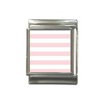 Horizontal Stripes - White and Pale Pink Italian Charm (13mm)