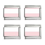 Horizontal Stripes - White and Pale Pink 9mm Italian Charm (4 pack)