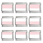 Horizontal Stripes - White and Pale Pink 9mm Italian Charm (9 pack)