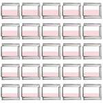 Horizontal Stripes - White and Pale Pink 9mm Italian Charm (25 pack)