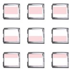 Horizontal Stripes - White and Pale Pink Mega Link Italian Charm (9 pack)