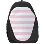 Horizontal Stripes - White and Pale Pink Backpack Bag