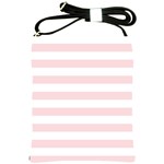 Horizontal Stripes - White and Pale Pink Shoulder Sling Bag