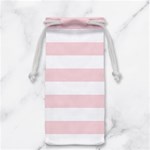 Horizontal Stripes - White and Pale Pink Jewelry Bag