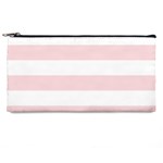 Horizontal Stripes - White and Pale Pink Pencil Case