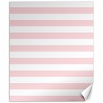 Horizontal Stripes - White and Pale Pink Canvas 8  x 10 