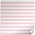 Horizontal Stripes - White and Pale Pink Canvas 12  x 12 