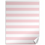 Horizontal Stripes - White and Pale Pink Canvas 12  x 16 