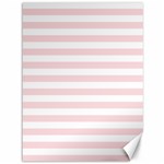 Horizontal Stripes - White and Pale Pink Canvas 36  x 48 