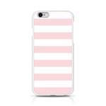 Horizontal Stripes - White and Pale Pink Apple iPhone 6/6S Silicone Case (Transparent)