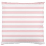 Horizontal Stripes - White and Pale Pink Large Cushion Case (One Side)