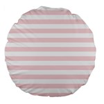 Horizontal Stripes - White and Pale Pink Large 18  Premium Flano Round Cushion