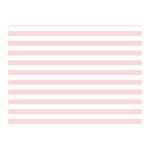 Horizontal Stripes - White and Pale Pink Double Sided Flano Blanket (Mini)