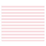 Horizontal Stripes - White and Pale Pink Double Sided Flano Blanket (Small)