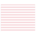 Horizontal Stripes - White and Pale Pink Double Sided Flano Blanket (Medium)