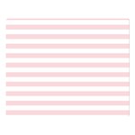 Horizontal Stripes - White and Pale Pink Double Sided Flano Blanket (Large)