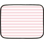 Horizontal Stripes - White and Pale Pink Fleece Blanket (Mini)