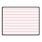 Horizontal Stripes - White and Pale Pink Fleece Blanket (Small) (One Side)