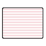 Horizontal Stripes - White and Pale Pink Double Sided Fleece Blanket (Small) (Two Sides)