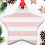 Horizontal Stripes - White and Pale Pink Star Ornament (Two Sides)