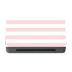 Horizontal Stripes - White and Pale Pink Memory Card Reader with CF