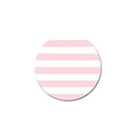 Horizontal Stripes - White and Pale Pink Golf Ball Marker