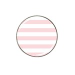 Horizontal Stripes - White and Pale Pink Hat Clip Ball Marker