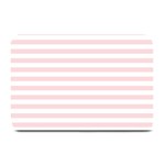 Horizontal Stripes - White and Pale Pink Plate Mat