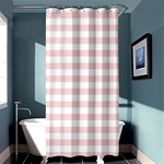 Horizontal Stripes - White and Pale Pink Shower Curtain 36  x 72  (Stall)