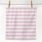 Horizontal Stripes - White and Pale Pink Face Towel