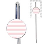 Horizontal Stripes - White and Pale Pink Book Mark