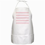 Horizontal Stripes - White and Pale Pink BBQ Apron