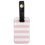 Horizontal Stripes - White and Pale Pink Luggage Tag (One Side)