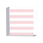 Horizontal Stripes - White and Pale Pink 4 x 4  Acrylic Photo Block