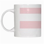 Horizontal Stripes - White and Pale Pink White Mug