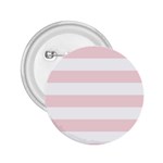 Horizontal Stripes - White and Pale Pink 2.25  Button