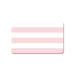 Horizontal Stripes - White and Pale Pink Magnet (Name Card)