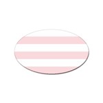 Horizontal Stripes - White and Pale Pink Sticker (Oval)