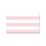 Horizontal Stripes - White and Pale Pink Sticker Rectangular (10 pack)