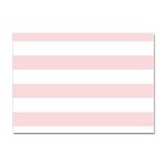 Horizontal Stripes - White and Pale Pink Sticker A4 (10 pack)