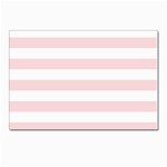 Horizontal Stripes - White and Pale Pink Postcard 4  x 6 