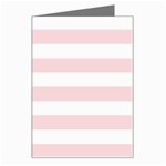 Horizontal Stripes - White and Pale Pink Greeting Card