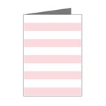 Horizontal Stripes - White and Pale Pink Mini Greeting Card