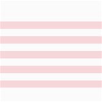 Horizontal Stripes - White and Pale Pink 5  x 7  Photo Cards