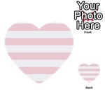 Horizontal Stripes - White and Pale Pink Multi-purpose Cards (Heart)