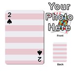 Horizontal Stripes - White and Pale Pink Playing Cards 54 Designs