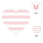 Horizontal Stripes - White and Pale Pink Playing Cards (Heart)