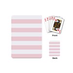 Horizontal Stripes - White and Pale Pink Playing Cards (Mini)