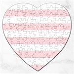 Horizontal Stripes - White and Pale Pink Jigsaw Puzzle (Heart)